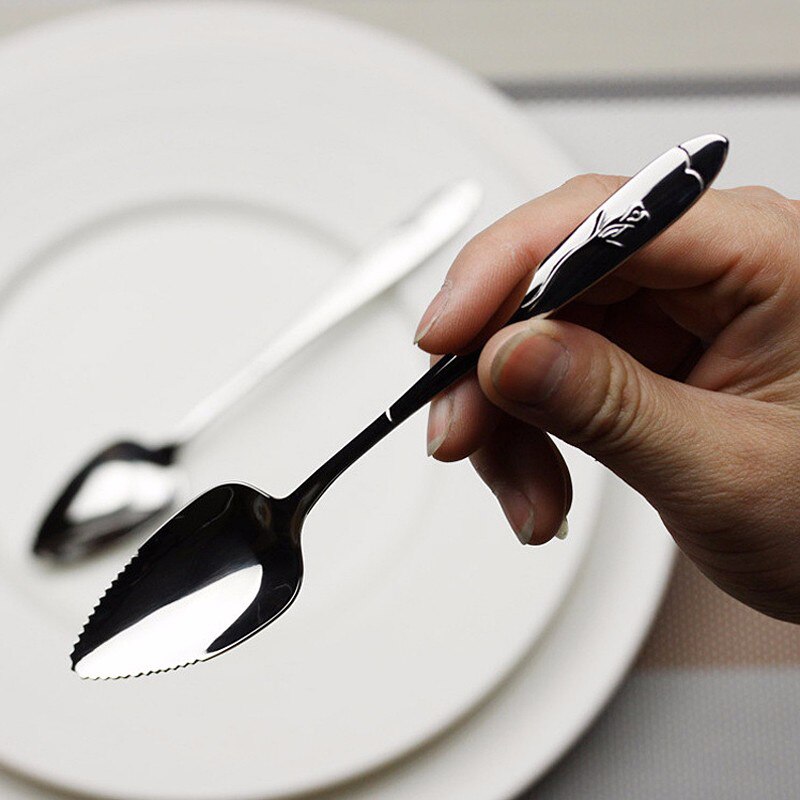 Cuillères en acier inoxydable à manche de 17Cm de Long | Cuillère à fruits pamplemousse, miroir polissage Dessert café cuillères à remuer, cuillère à thé pour enfants