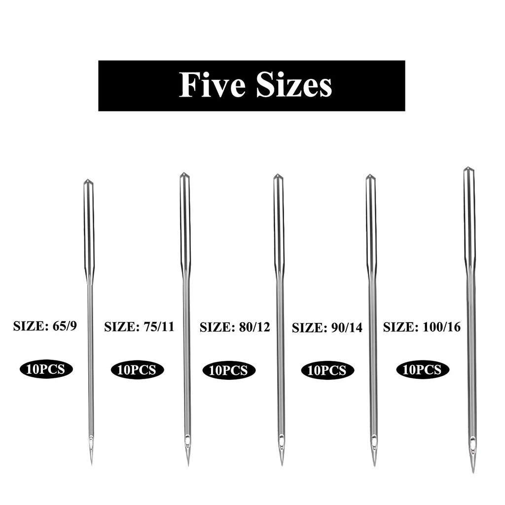 50pc Threading Industrial And Domestic Overlock DIY Sewing Accessories Sewing Machine Needles Universal Regular Point for Singer