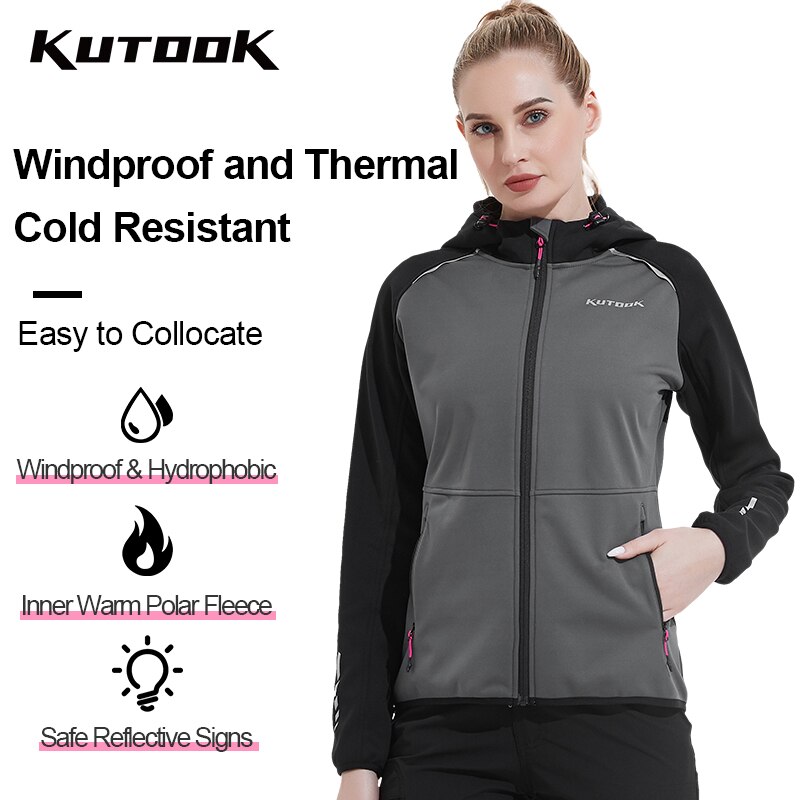 KUTOOK-cortavientos impermeable para mujer, chaquetas de senderismo cálidas, ropa informal, chaqueta de concha suave para acampar al aire libre, escalada, primavera y otoño