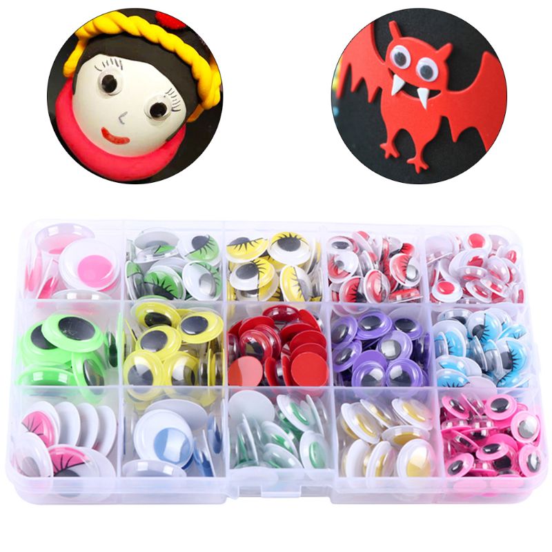 Googly Wiggle Ogen Met Zelfklevende In Draagbare Plastic Doos, ronde Wiebelig Ogen Sticker Multi Kleuren En Maten Voor Diy Craft Sc