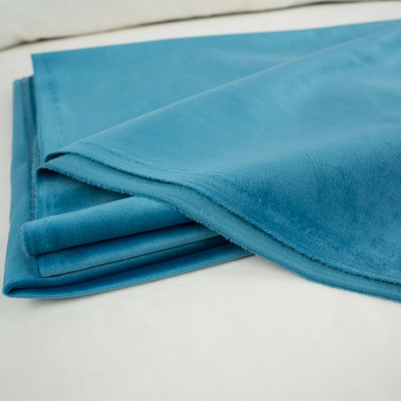 Nappe en velours de soie de 280CM de large, pour rideau de Table, coussin, coussin, rouge bleu marron vert rose violet: Blue