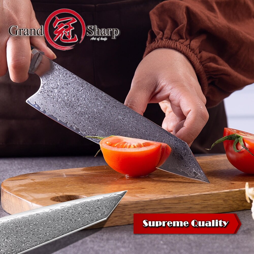 Japanese Kitchen Knife VG10 Damascus Stainless Steel 67 Layers Kiritsuke Blade Ebony Handle Chef Cooking Slicing Tool Premium