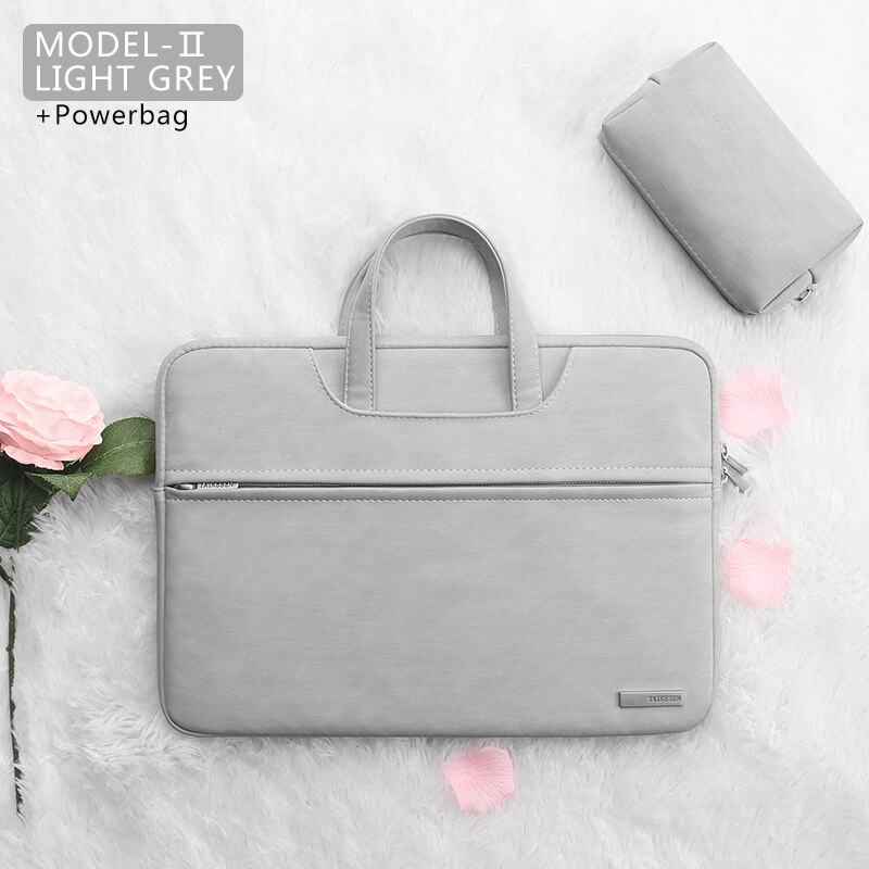 Laptop Tasche 13,3 15,6 14 zoll Wasserdichte Notebook Tasche Für Macbook Fall M1 Air Pro 13 15 Huawei Schulter handtasche Aktentasche: LIGHT GREY 2 SETS