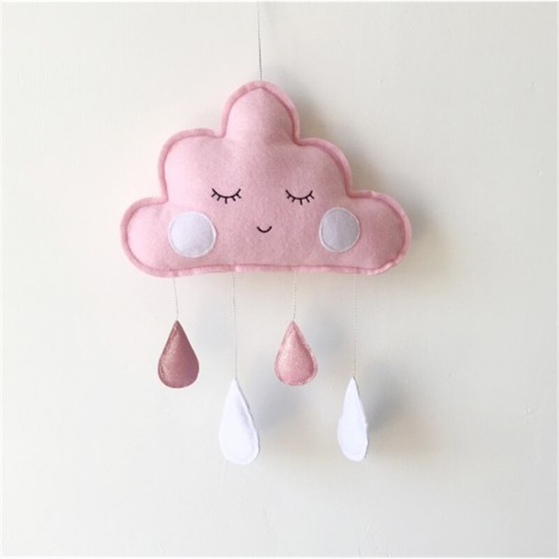 Colgante de gota de agua de nube de fieltro de viento nórdico , tienda de decoración para habitación de niños, accesorio de fotografía, colgante de pared
