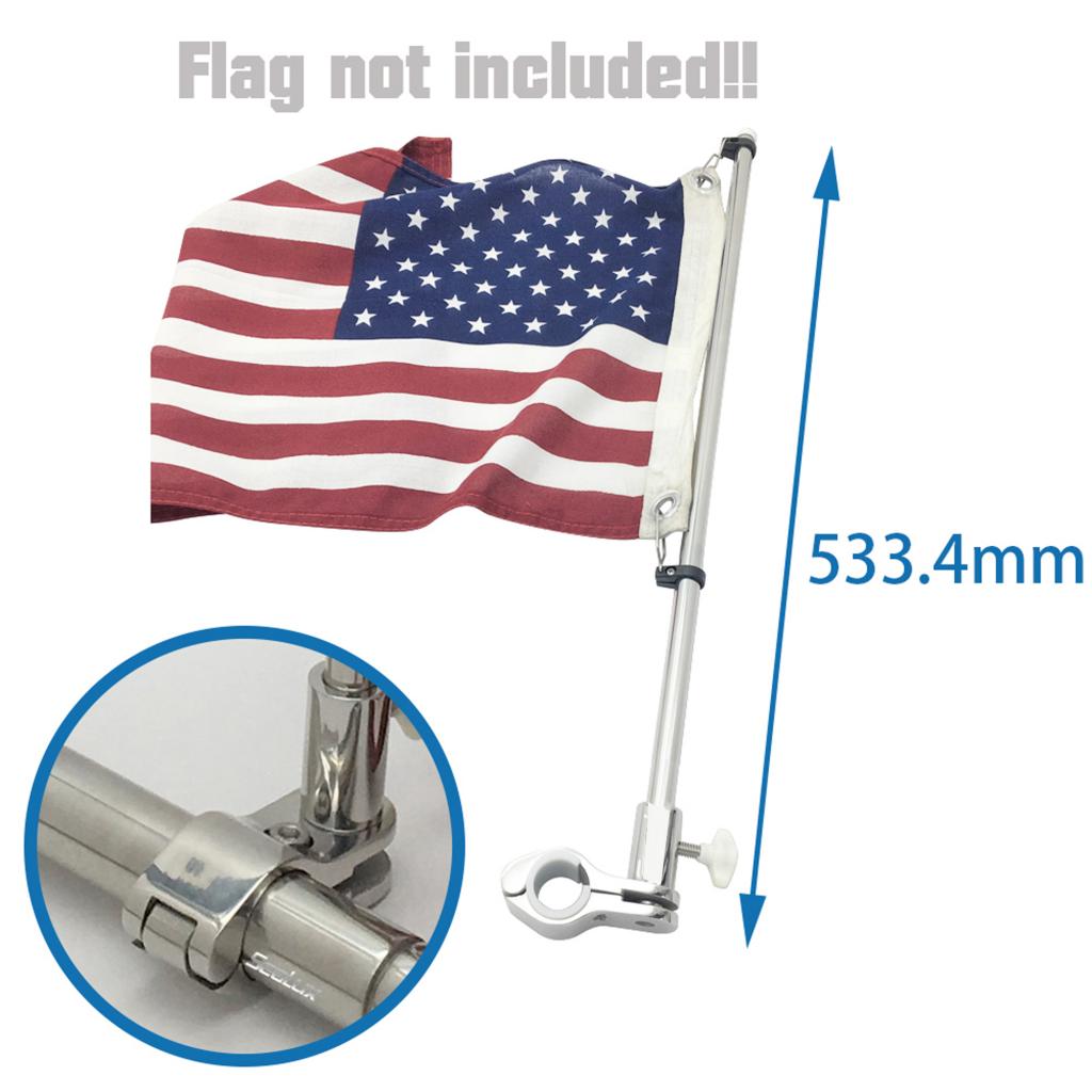 21inch Flag Pole, Stainless Steel Spinning Flag Pole with Bracket Wall Mount Flag Pole for Commercial, Residential, Outdoor