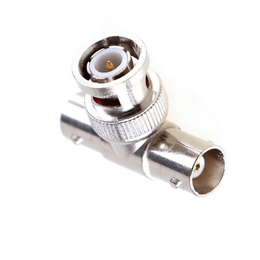 10 unids/lote conector Coaxial T 1 macho a 2 hembra conector BNC de 3 vías para cámara CCTV