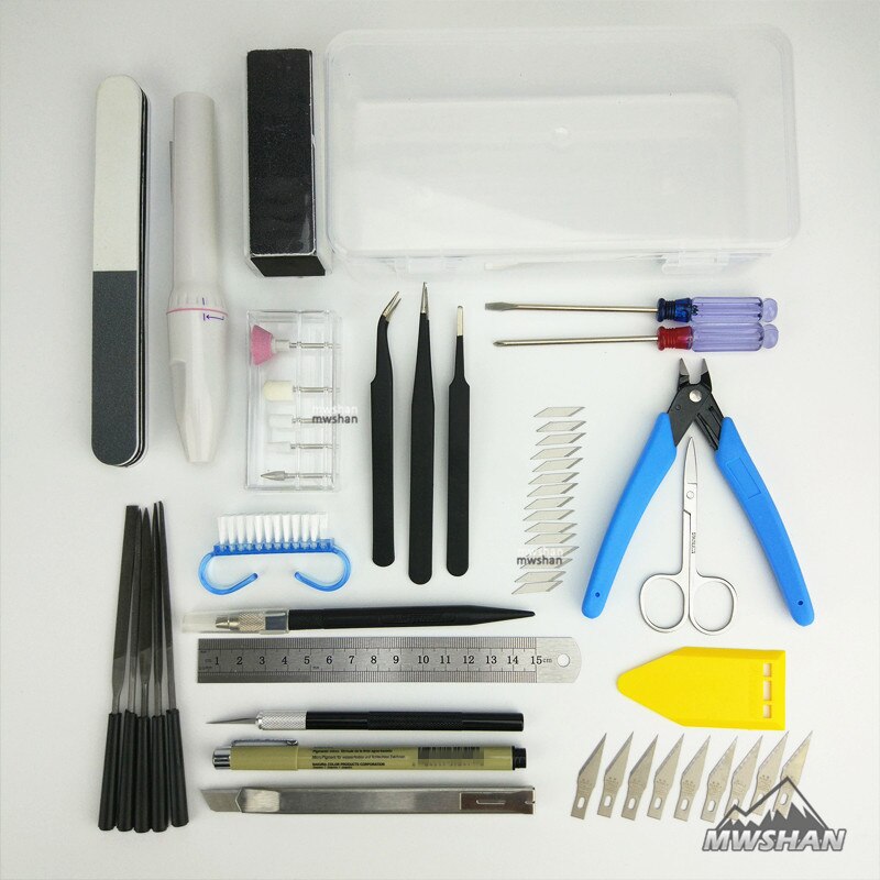 MWS Basic Tool Set for Tamiya Trumpeter Meng Gundam Palsitc Model Kits DIY Suite Of Tools Hobby Accessory: SET 4
