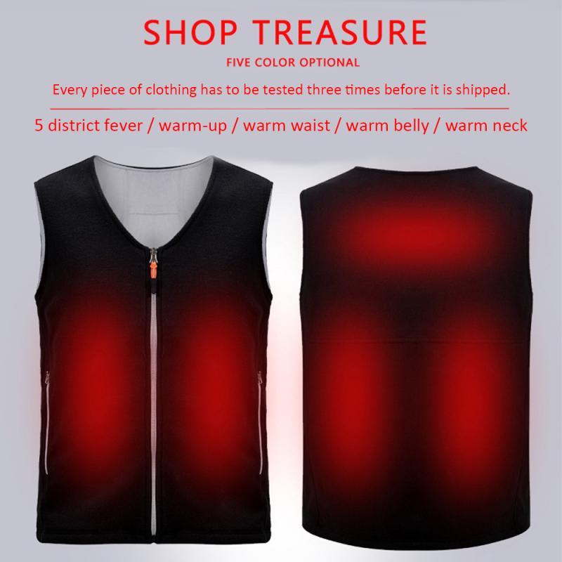 Veste chauffante USB en fibre de carbone, manteau électrique, coussin chauffant, vêtements de randonnée en graphène, unisexe, hiver