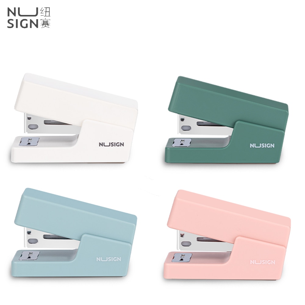 Nusign Colorful Stapler Book Paper Stapling Stapler Mini Stapler Set School Office Supplies Portable Bookbiding Stationery
