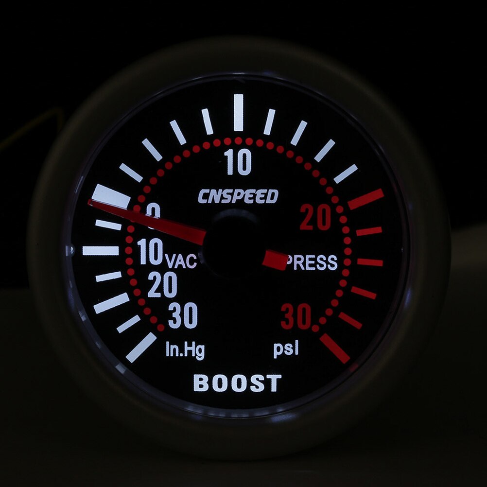 2 Inches 55Mm Turbo Boost Gauge Wit Licht Auto IN-HG Psi Meter Met Instrument Stand Voor Voertuigen