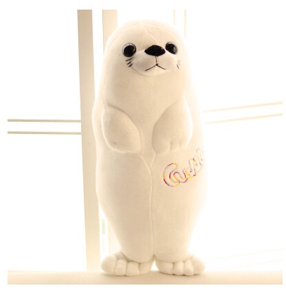 Lot de 40cm coussins en peluche en forme de phoque pour décoration de canapé, idéal pour un anniversaire de petite amie ou d'enfant (ntdiz 1074): Blanc