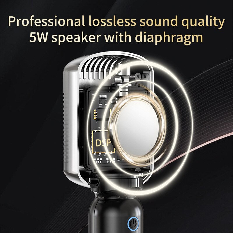 Retro Microphone, Classic Retro Style Condenser Bluetooth Karaoke Portable Microphone Mic