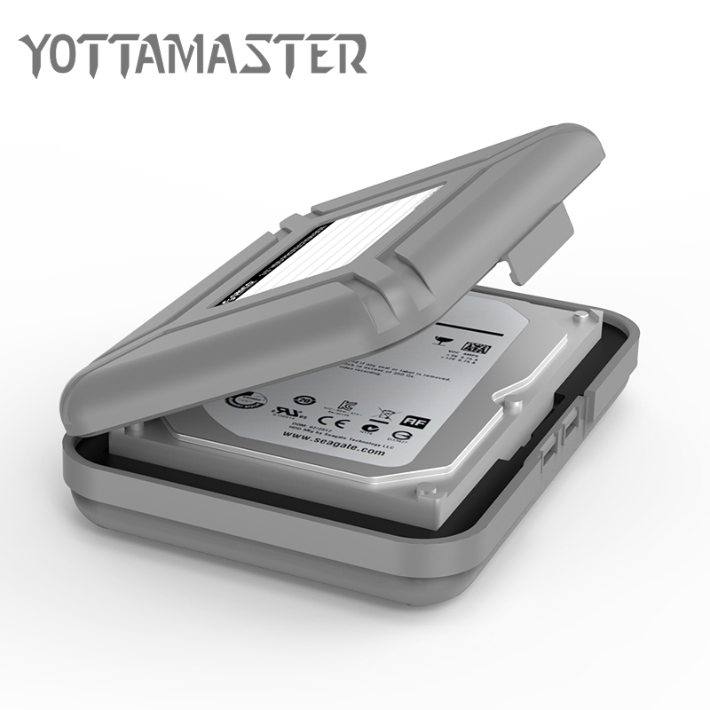 Yottamaster HDD Bescherming Doos 3.5 inch Harde Schijf Schotel Drive Waterdicht Anti-dust Protector Case met EVA Shockproof Pad 5 stks