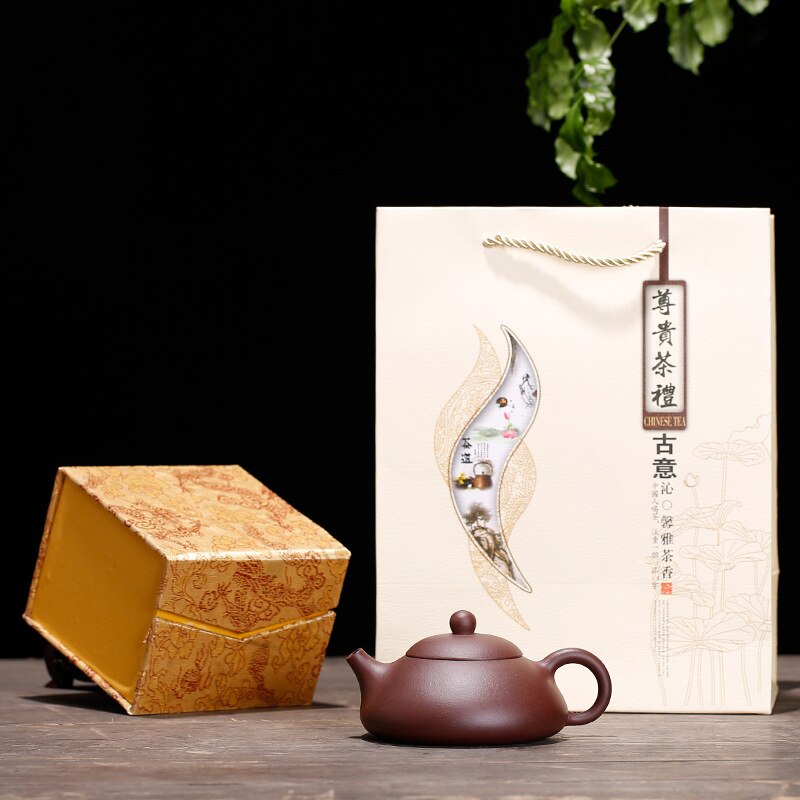 220ML Yixing Teapot Handmade Purple Clay Kettle Chinese Kung Fu Teaware Send Box Suit Puer Tieguanyin
