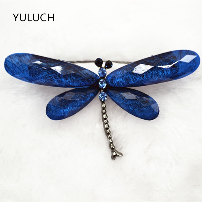 Vintage Shinny 6 Colors Crystal Rhinestone Dragonfly Brooches for Women Dress Scarf Brooch Pins Jewelry Accessories
