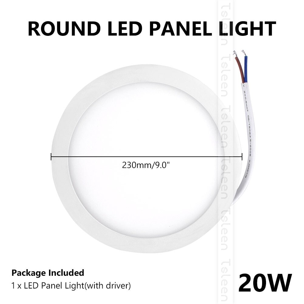 6W-20W LED Panel Light Ceiling Lights Round Square Cold White Natural Light LED Fixtures Ceiling Lamps For Living Room Lighting: Round 20W