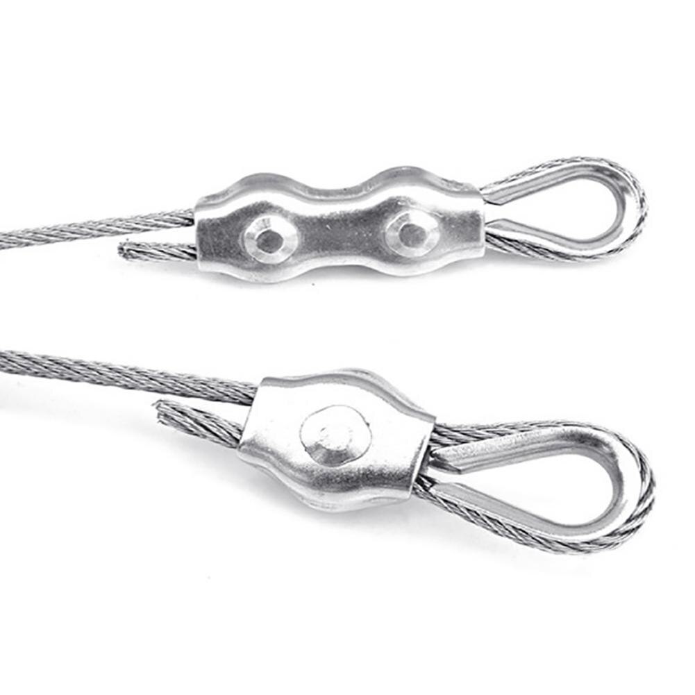 2Pcs M2-M8 Stainless Steel Wire Rope Single Grip Clips Cable Clamps Caliper