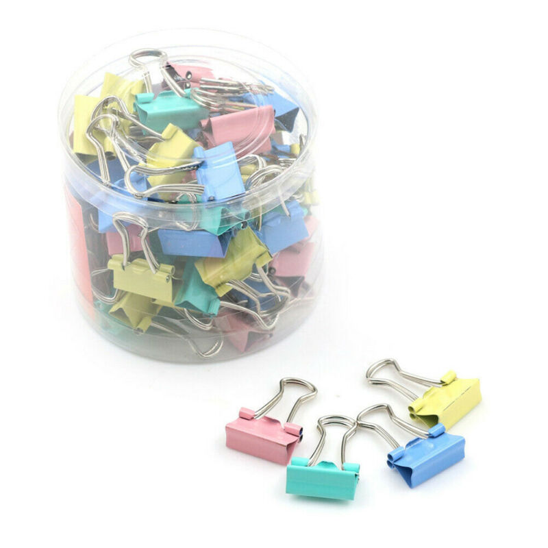 Paper Clip File Clip 40pcs Foldback Metal Binder Clip 40X 30mm Colorful Grip Clamps Office School Stationery Paper Document Clip
