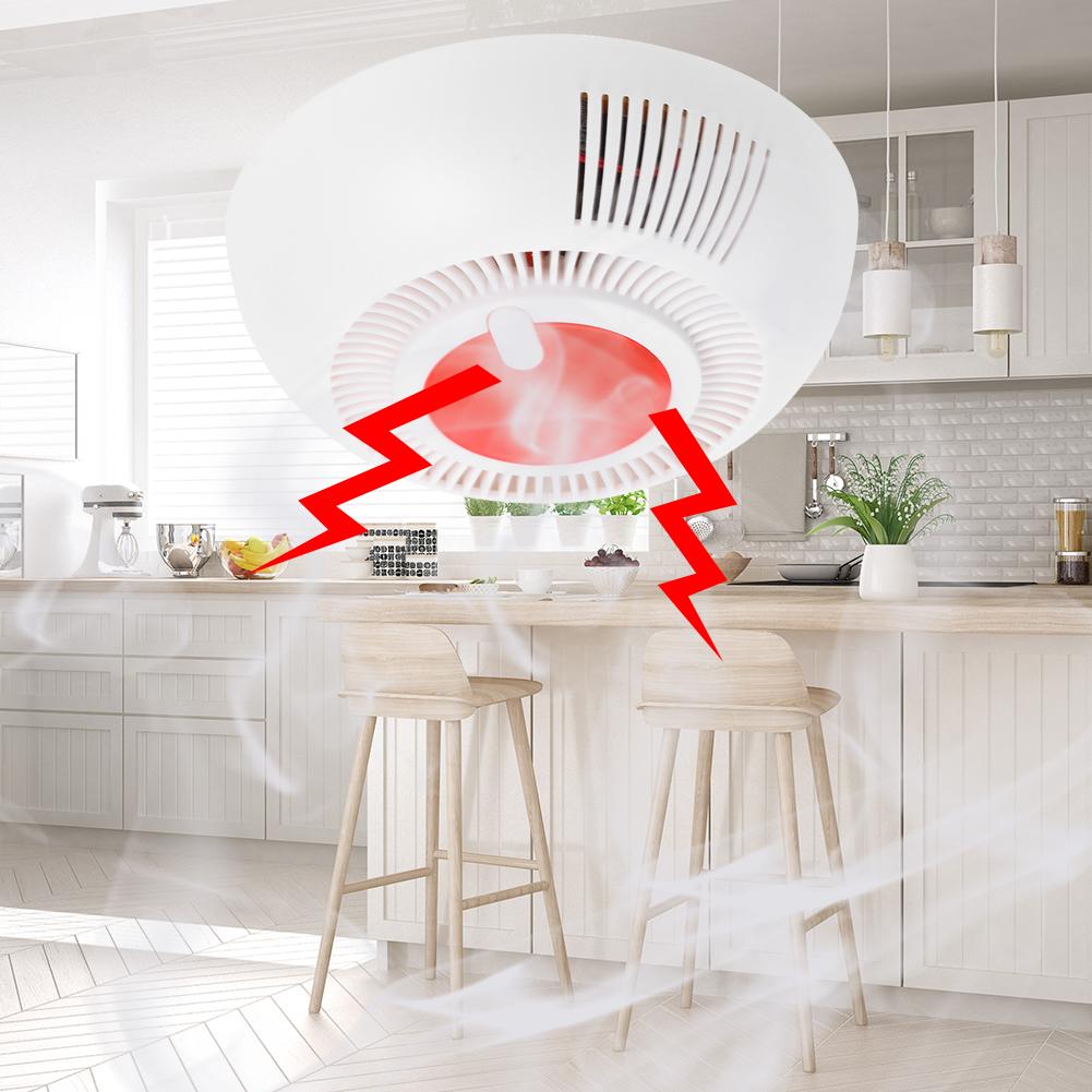 Independent Smoke Fire Alarm Home Security Wireless Fire Sensor Smoke Detector LED Indicator Alarm