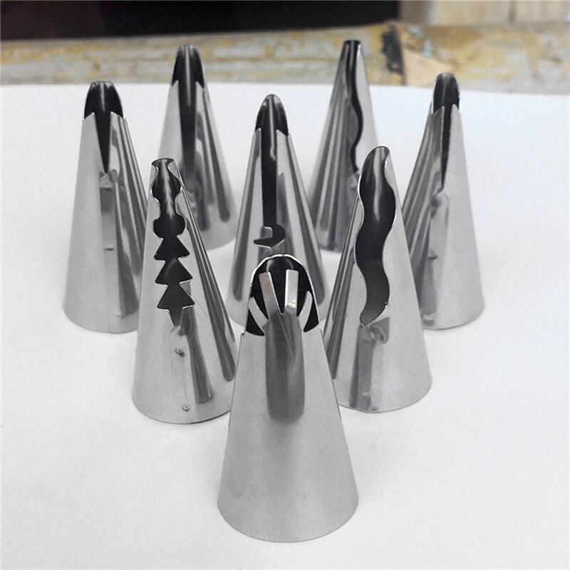 10 Stks/set Wedding Cake Decorating Icing Rvs Russische Nozzles Rok Taart Nozzles Piping Tips Gebak Siliconen Cake Zakken