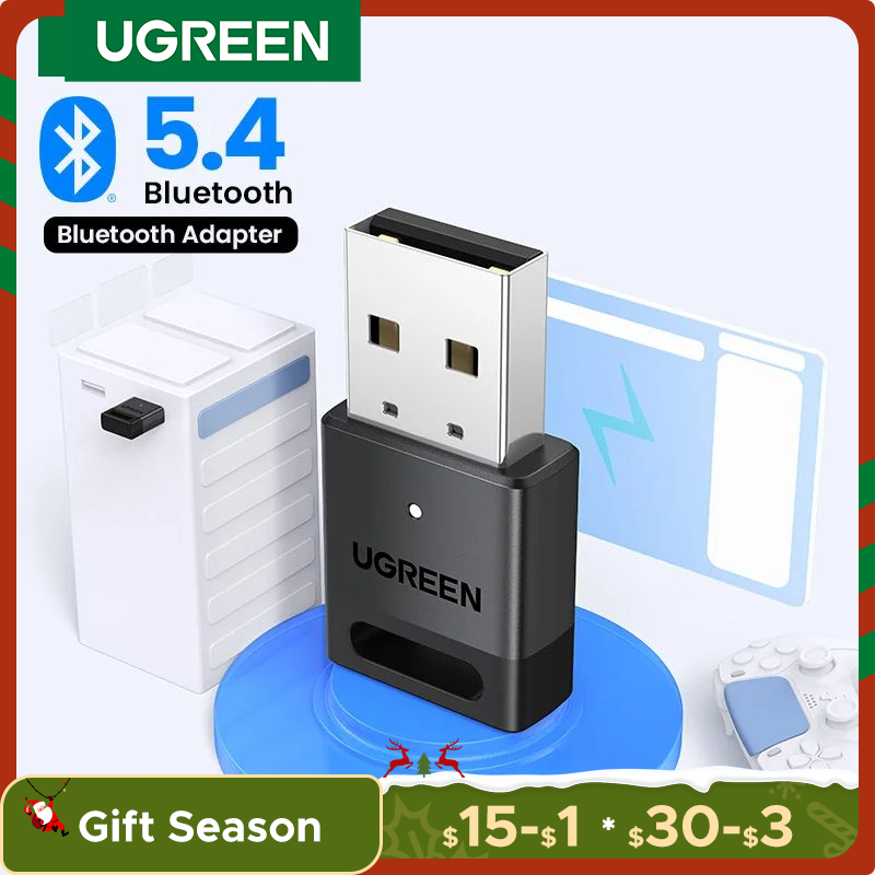 UGREEN Dongle USB Bluetooth-adapter voor pc Bluetooth 5.4 ontvanger en zender voor Bluetooth-toetsenbord/muis/luidsprekers