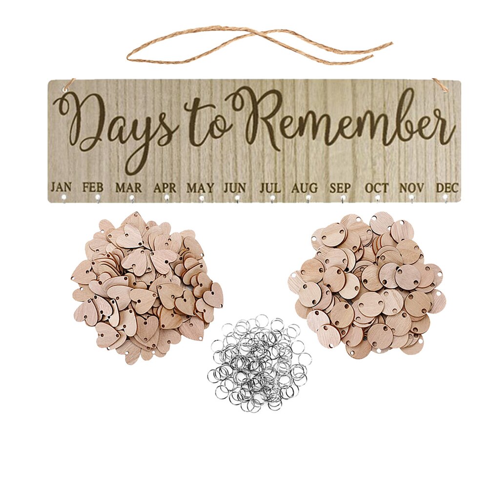 Wood Calendar Birthday Reminder Calendar Sign Board Wall Hanging Family Decor Birthday Tracker Plaque Calendar Listing Household