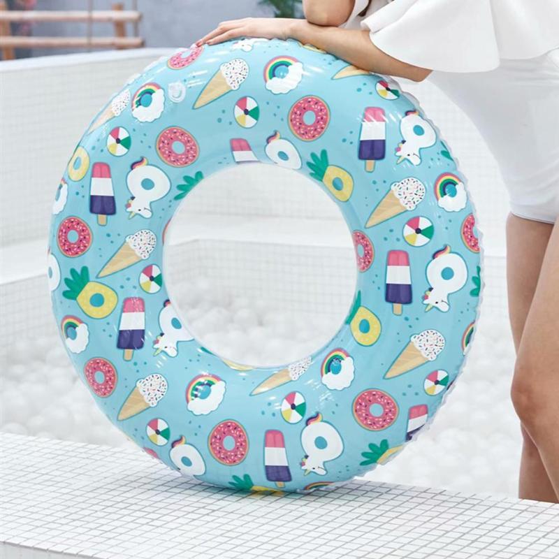 Cartoon Print Opblaasbare Volwassen Kinderen Zwemmen Ring Zwembad Float Oksel Cirkel Drijft Beschermen Accessoires Cirkel Baden kinderen