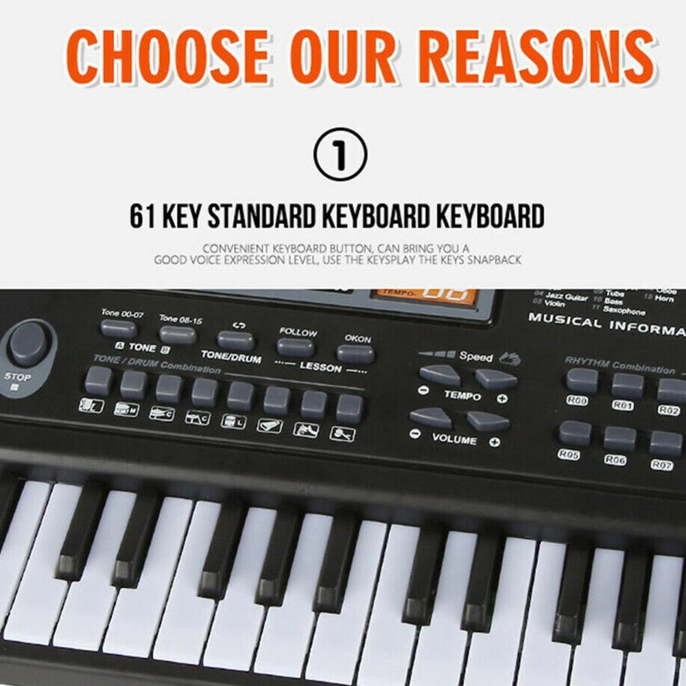 61 keys digital electronic keyboard and electric microphone music led C7O6
