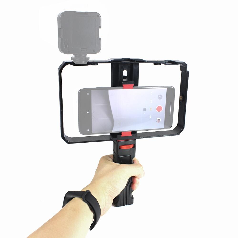 BGNing Gaiola Câmera de Vídeo Estabilizador de Filme Que Faz o Equipamento para o Aperto de Mão Do Telefone Móvel Suporte de Montagem Titular de Telefone Celular com Transmissão Ao Vivo