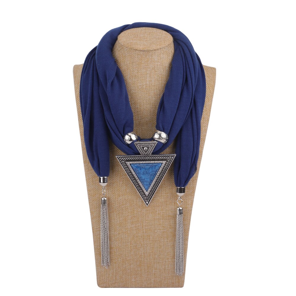 Écharpe à chaîne pour femmes, bijoux à la , collier, écharpe à pendentif, Foulard de tête, Hijab pour femmes, accessoires: Bleu Royal