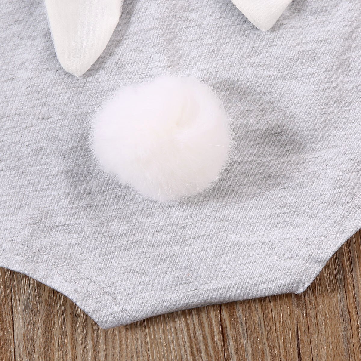 Pasen Dag Baby 1st Bodysuit Baby Baby Meisje Jongen Konijn Bunny Hooded Korte Mouw Solid Bodysuit Kleding