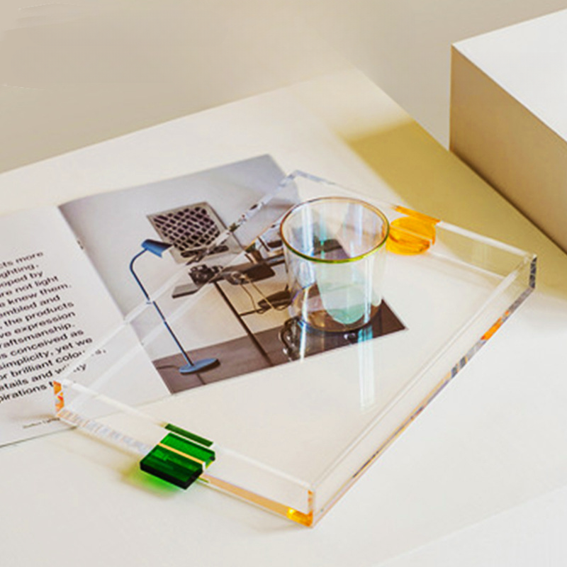 Transparant Acryl Dienblad Snack Cake Water Cup Opslag Bakjes Woonkamer Theapoy Organisatie