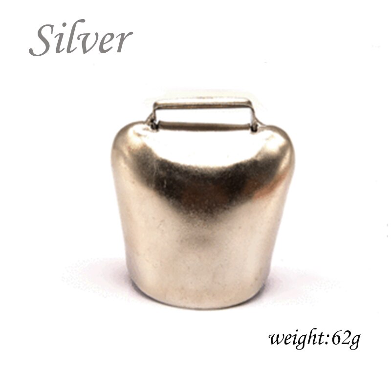 Cloches en métal pour bétail, 1 pièce, pour vache, cheval, mouton, prévention de la perte, fort, croustillant, étalé plus loin: Silver large