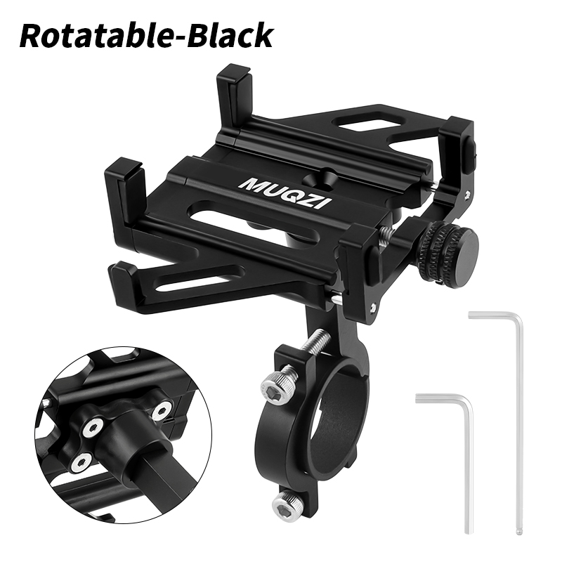 ​ ​ MUQZI Soporte para teléfono para bicicleta Soporte universal para manillar de motocicleta Soporte para teléfono celular 360 ° Rotación para Smartphone de 4,5-7 Pulgadas: Blanco