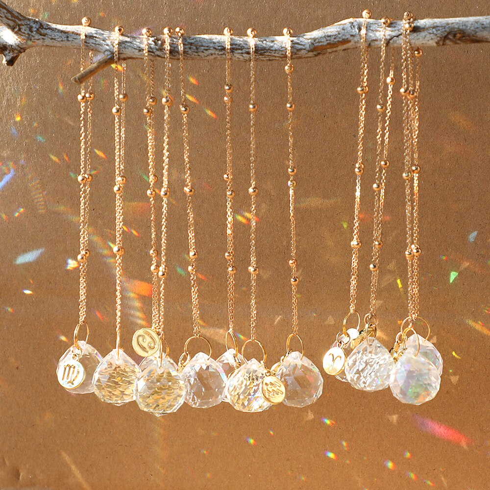 12 Constellation Sun Catcher Suncatchers for Car Window Garden Decoration Outdoor Sun Catcher Crystal Ornament Light Catcher