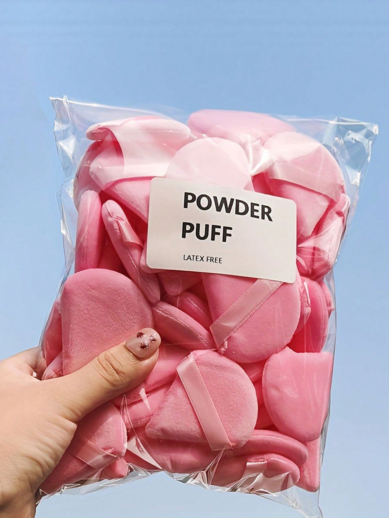20/10/3/1pc driehoekige fluwelen make-up poederdons, gezichtspoederdons, herbruikbare make-up poederdons en oogmake-up poederdons: WHITE