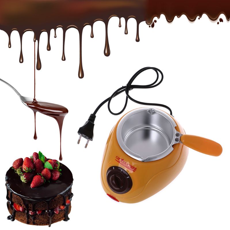 Electric Heating Chocolate Candy Melting Pot Fondue Fountain Machine Kitchen Baking Tool