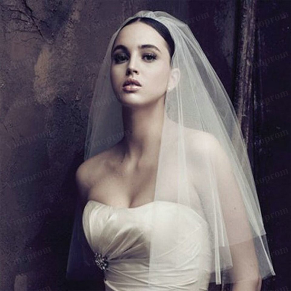 Top short bridal wedding veils two layer 75cm comb white Ivory veil for wedding party tulle veil