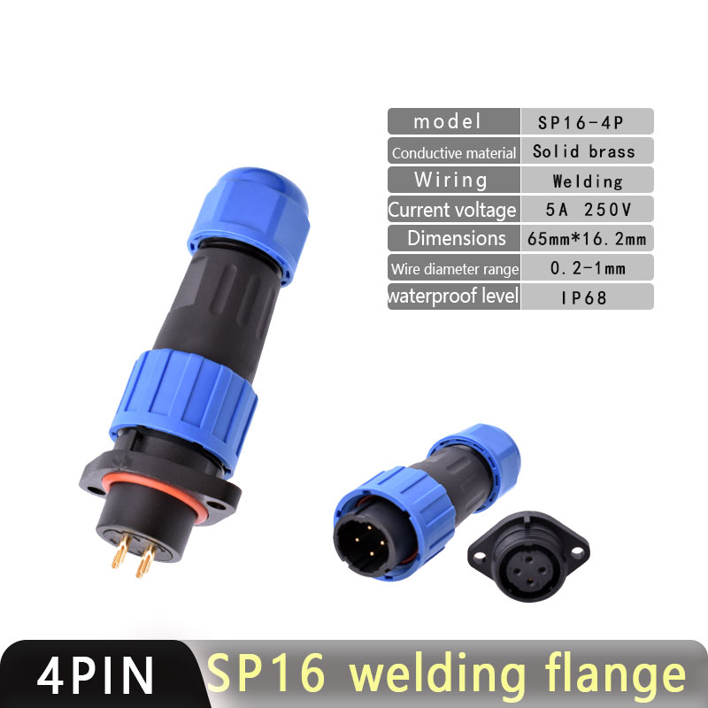IP68 Waterproof Connector Male Plug and Female Socket 2/3/4/5/7/9pin Panel Mounting Wire Connector Aviation Plug Welding Wiring: Yellow