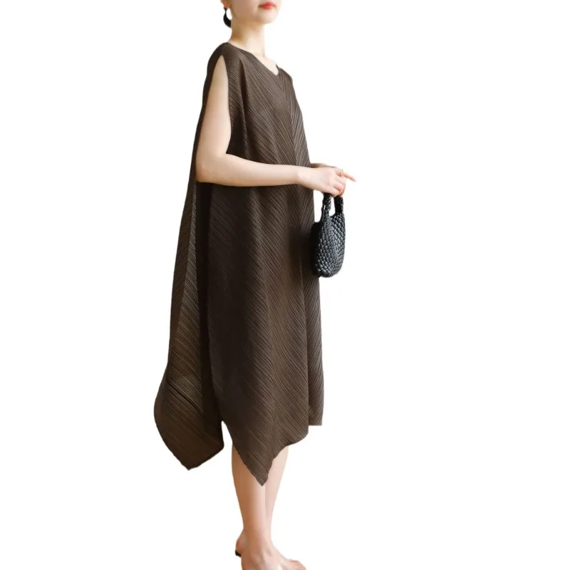 2025 Sommer Miyake Plissee Kleid Japanische Plus Größe Nische Lässig Stil verlieren Beiläufige Kleider Frauen Kleidung