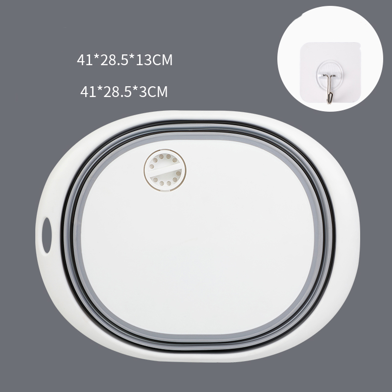 Lavabos portátiles multiusos para el hogar, productos de baño de plástico grueso y plegable para viajes al aire libre: gray
