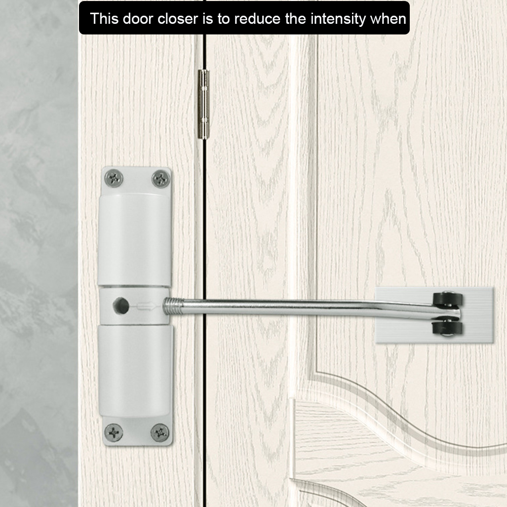 Automatic Door Closer Office Home With Screws Low Noise Security Zinc Alloy Hardware Gate Easy Install Heavy Duty Spring