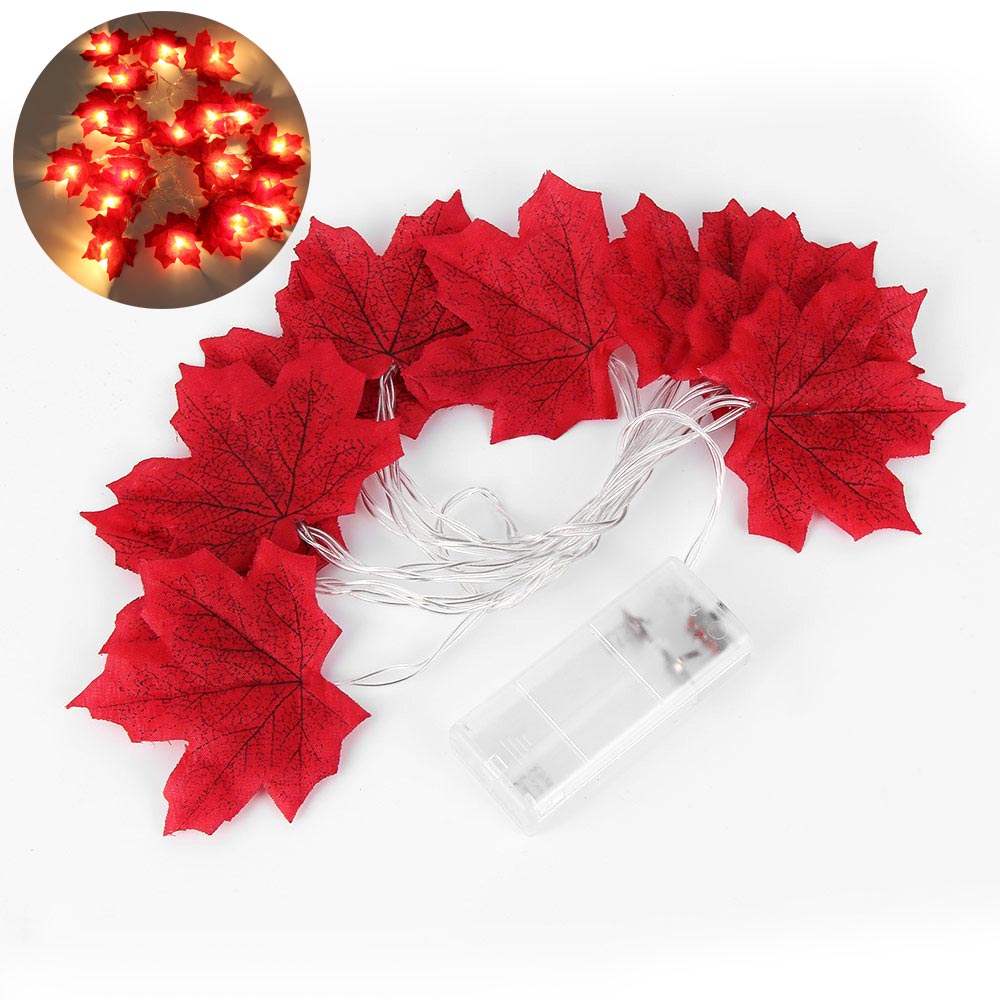 1.5m ahornblade led snor 10 led /3m 20 led aa batteri usb drevne efterårsplanter hegn festlys trappegelænder dekoration