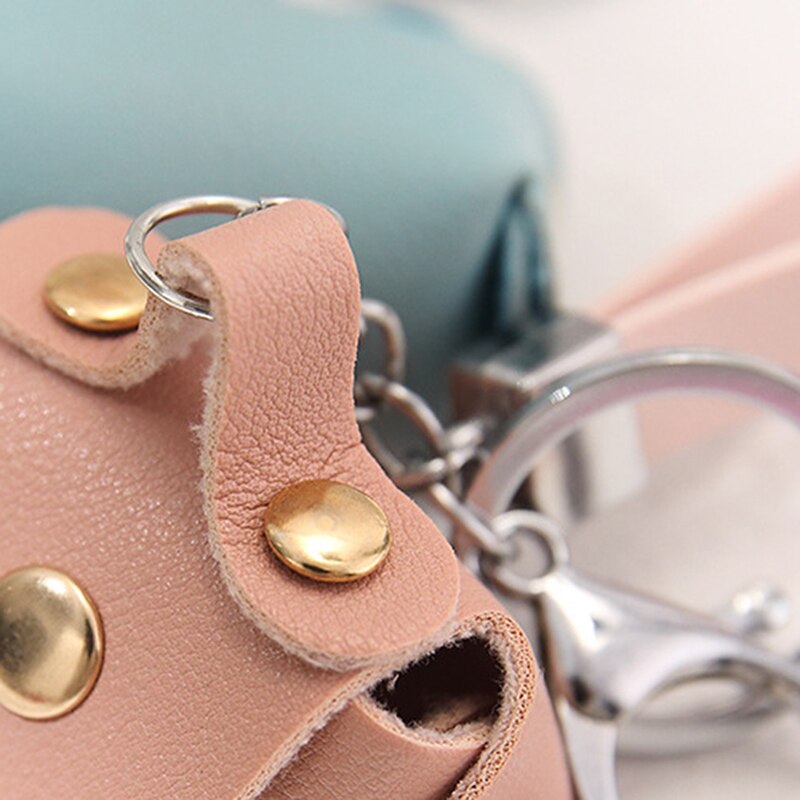 Lovely Women Leather Handbag Bags Accessories Charming Purse Keyring Pendant Jewelry 5 Colors Available Key Wallets Box