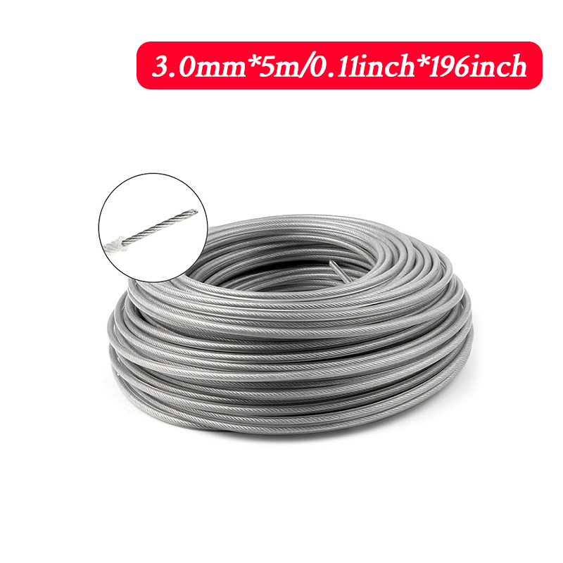 LUSQI 5M/10M/15M Stahldraht Nylon Rasentrimmer Linie Freischneider Trimmer Seil Rasenmäher Kabel Lange Runde Rolle Gras Ersatz: Rot