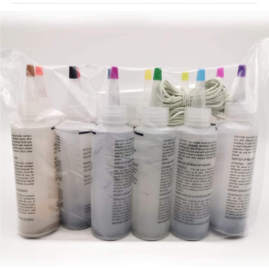10 flasker et-trins tie-dye kit, stof tekstil maling farverige tie dying sæt, muti-farve farvestoffer permanent maling til diy kunst