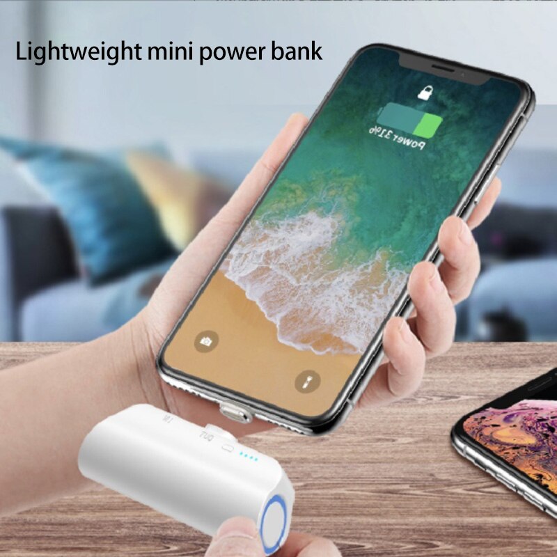 3000 mah mini-powerbank mit ladeclip für iphone, samsung, huawei und xiaomi, magnetisches ladegerät, kapsel-powerbank