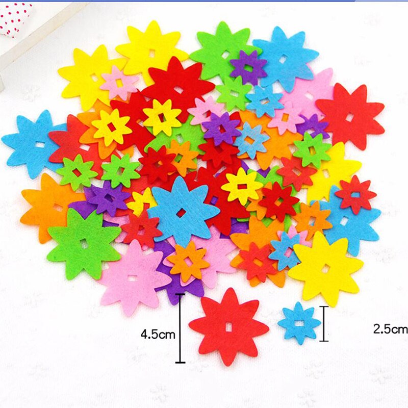 Felt DIY Crafts for Kids Felt Petal Flower Slice Appliques Scrapbooking Home Decor Sewing Accessories Children DIY Package