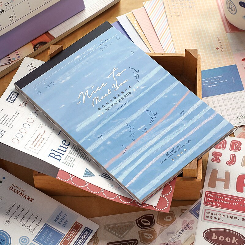 Retro Oude Tijd Sticker Boek Washi Papier Journal Diy Materiaal Decoratie Stickers Memo Pad Scrapbooking Ins Briefpapier