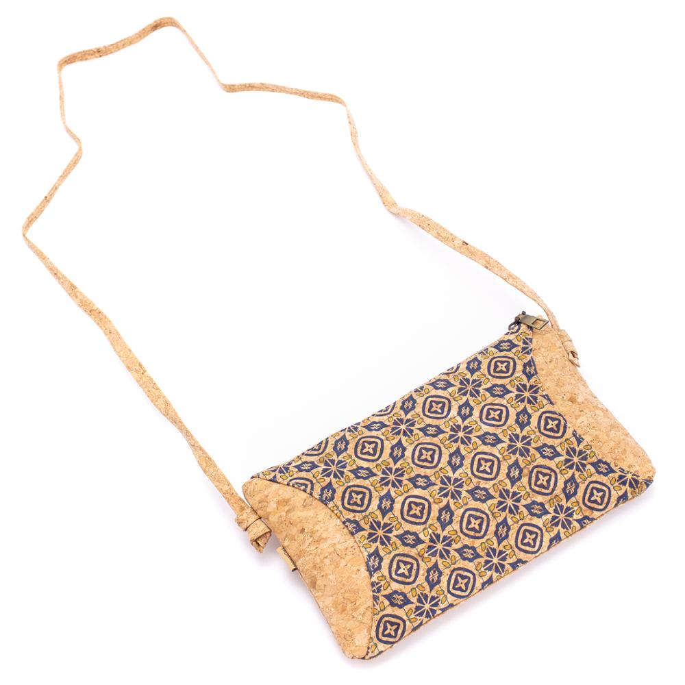 Natuurlijke Kurk Met Patroon Kleine Rits Crossbody Purse Tas-620